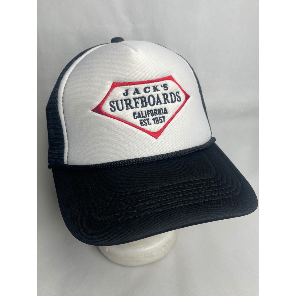 Jack's Surfboards California est. 1957 Trucker Hat Adjustable OSFM Black White
